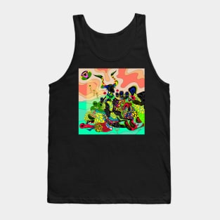 the goat and the coven in mexican colorful alien pattern ecopop Tank Top